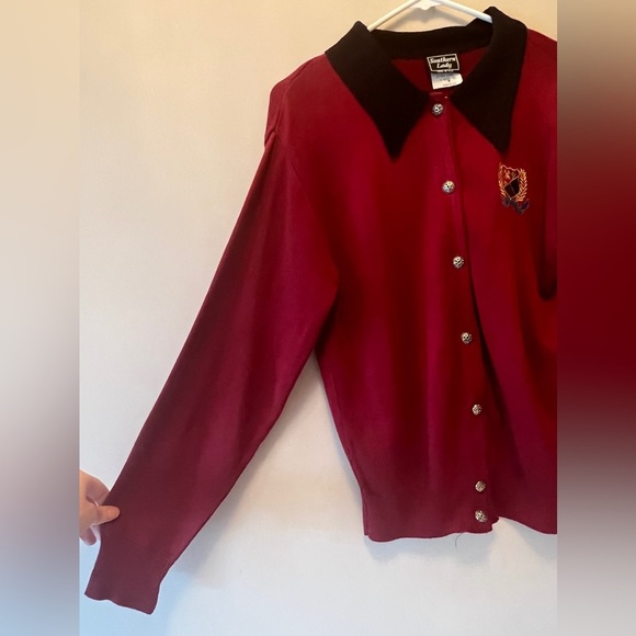 FINAL PRICE Vintage Southern Lady Equestrian Cardigan - Picture 5 of 7